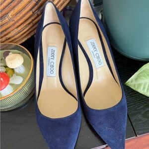Jimmy Choo Women's Navy Suede Pumps